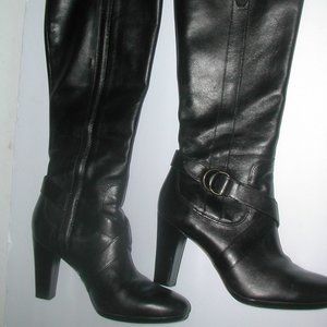 LIKE NEW Women's Sz 8B Calf-Length NIKE AIR 3.5" Heels LEATHER BOOTS Brazil Made